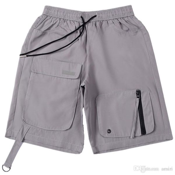 

модные мужские дизайнерские шорты новые мужские высококачественные карманные украшения спортивные шорты свободный бег трусцой брюки серый че, Black