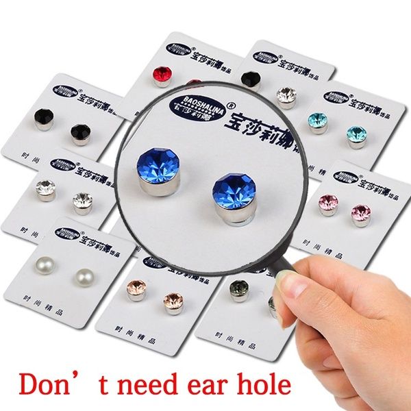

magnetic stud earring weight loss slimming patch stimulating magnetic good ear cuff jewerlry earrings for men acc076 dhl, Silver