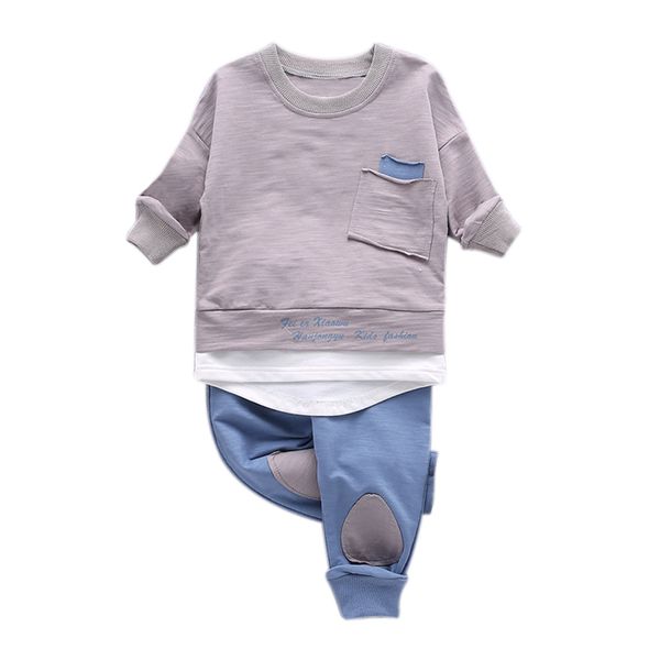 

autumn children clothing set cotton kids outfits 2 pcs child suit clothes, White