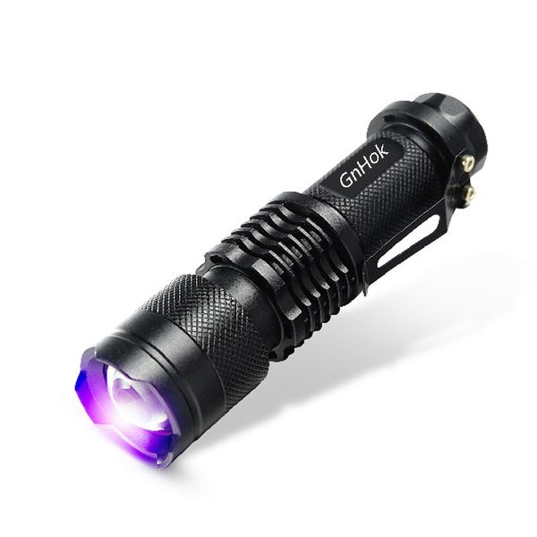 

3w wf-501b cree uv led flashlight purple light uv 395-410nm ultraviolet flash torch lamp portable lantern linternas money stain detector