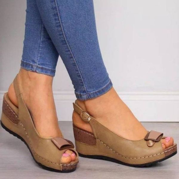 

women sandals summer female shoes woman peep-toe wedge comfortable sandals slip-on wedge female sandalias, Black