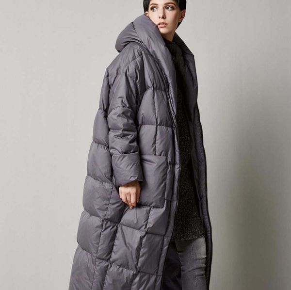

new down white duck down lengthened thickening lady down jacket, Black