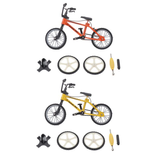 

mini alloy finger biking bmx kids toy table decor toy creative orange+yellow