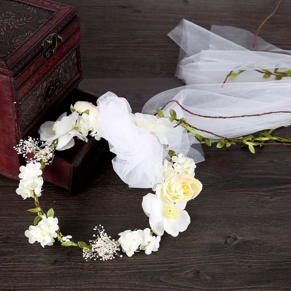 2019 Fashion White Gypsophila Flower Wreath Bridal Hairbands