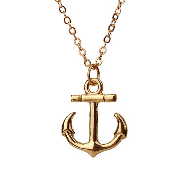 

dogeared with card take me to the ocean anchor gold silver plated pendant necklace clavicle chains statement necklace 5927