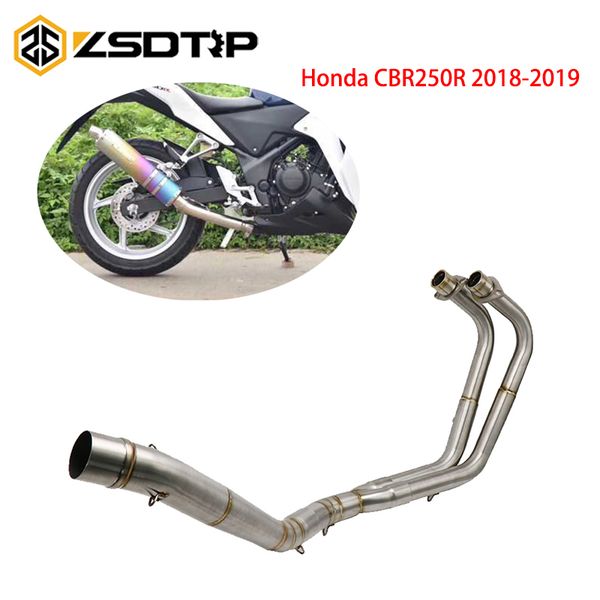 

zsdtrp for cbr250r 2018-2019 motorcycle full system exhaust middle tube link connect pipe