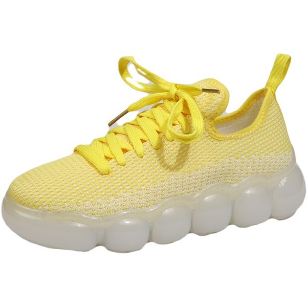 

new spring and summer women flying mesh breathable joker light thick bubble air 2020 cushion casual women's shoes y004, Black