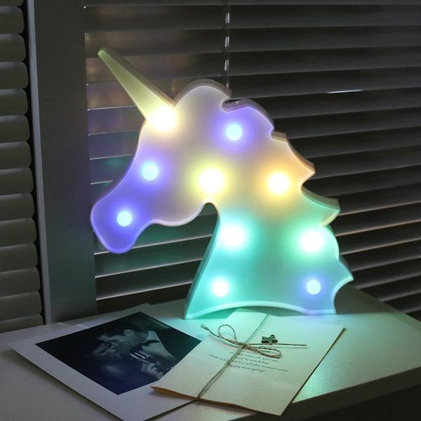 

night light unicorn lamp led unicornio head children's night light 3d colorful lamps for new year gift party table decoration