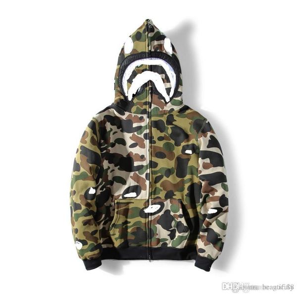 

the original hello shark tide brand color with cashmere sweater and camouflage zipper cardigan coat, Black