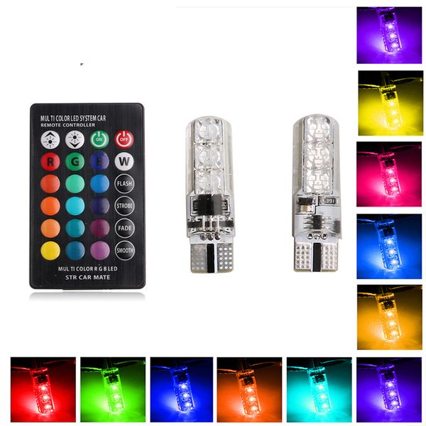 

t10 w5w светодиодные автомобильные фары светодиодные лампы rgb с дистанционным управлением 194 168 501 строб светодиодные лампы для чтения л