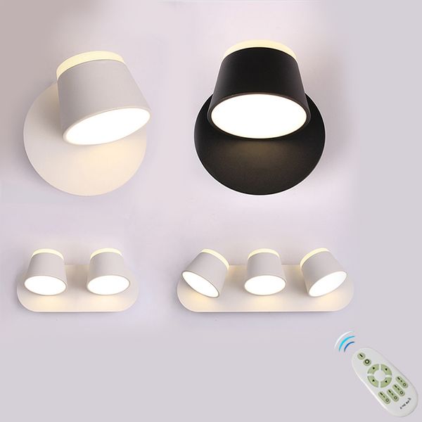

modern simple led reading lamp remote control dimmable dimming color timing switch 350 degrees rotating wall lamp