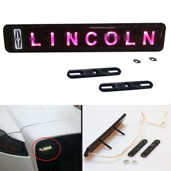 

car front bumper grille auto emblem luminescent badge sticker for lincoln led light