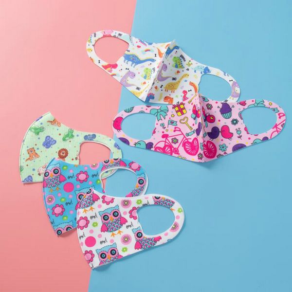 

dhl new cartoon movies face mask for kids cubrebocas para ninos tapaboca cotton ice silk summer cartoon childrens facemask new, Black