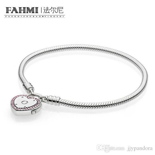 

fahmi infinity authentic 100% 925 sterling silver bracelet love valentine's day bracelet women romantic gift jewelry 596586fpc, Black