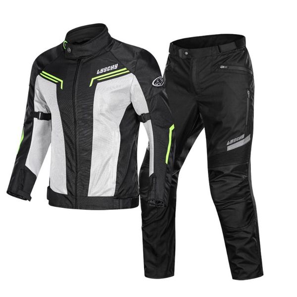 

2020 lyschy new breathable motorcycle jacket pants suit men summer riding jacket moto clothing with ce protectors
