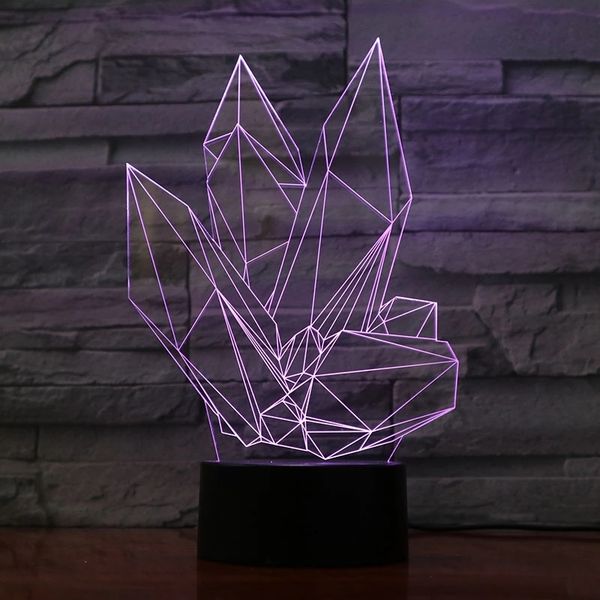 

crystal stone 3d lamp 7 color led night lamps for kids touch led usb table lampara lampe baby nightlight