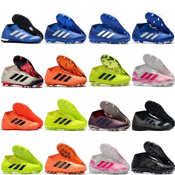 Compre 2019 De Primera Calidad Nuevos Zapatos De Fútbol De La Llegada  Zapatos De Fútbol Para Hombre Nemeziz 18+ AG FG Botas De Fútbol De Interior  Nemeziz Messi 18 Chuteiras Al Aire