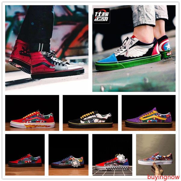 

marvel canvas shoes hulk captain america deadpool iron man black panther spider-man thanos designer casual shoes