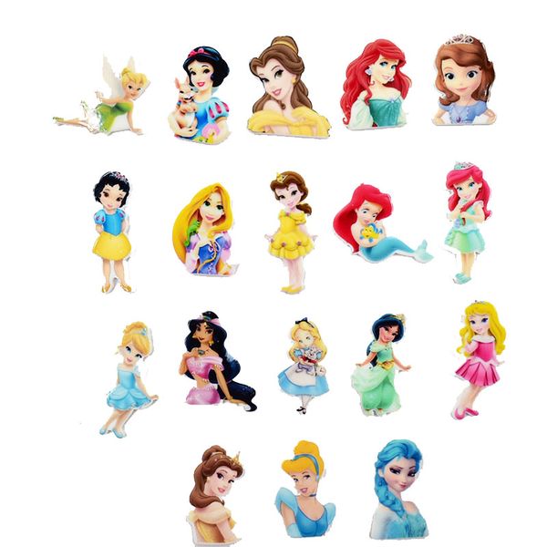 

princess resin charms cute toy acrylic charm for girls hair pin brooch slime decoration princess charms, Bronze;silver