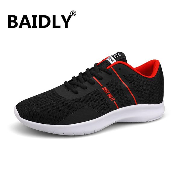 

new mesh men sneakers casual shoes lac-up men shoes lightweight comfortable breathable walking sneakers zapatillas hombre, Black