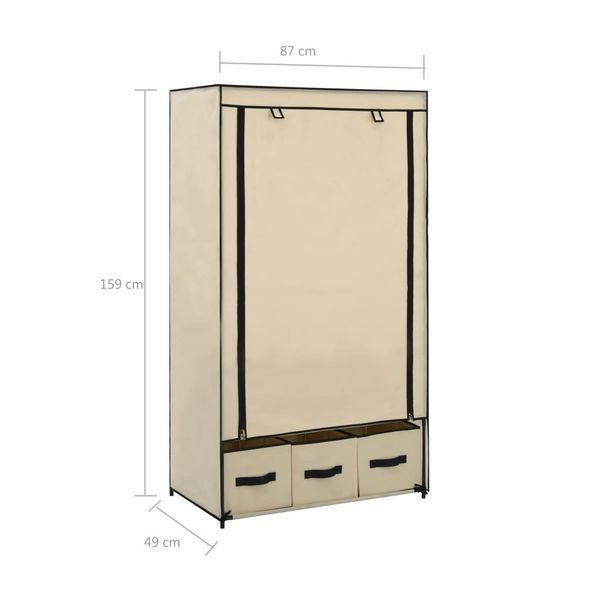 

wardrobe cream 87 x 49 x 159 cm fabric living room furniture
