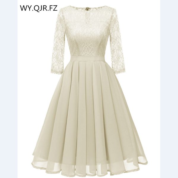 

cd1655m#chiffon + lace pleated short evening dresses beige classmate party dress gown prom wholesale fashion women's clothing, White;black