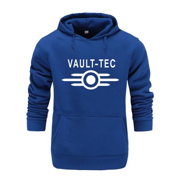 

vault tec logo gaming video game fallout 2 3 4 casual apparel hoodies sweatshirts men outerwear hoody vault-tec classic fashion, Black