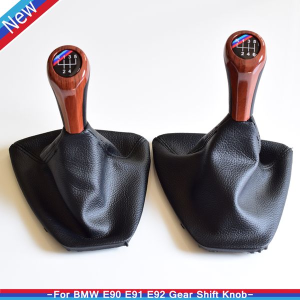 

3/// color 5 6 speed manual car styling for e90 e91 e92 e93 gear shift knob lever handball with leather gaiter boot
