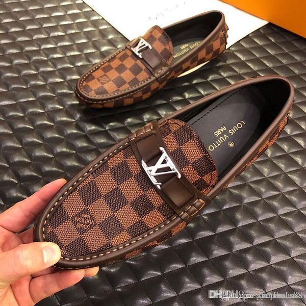 

new luxury men dress shoes fashion designer printing leather flat peas shoes basketball running shoes for men tennis shoe with box, Black