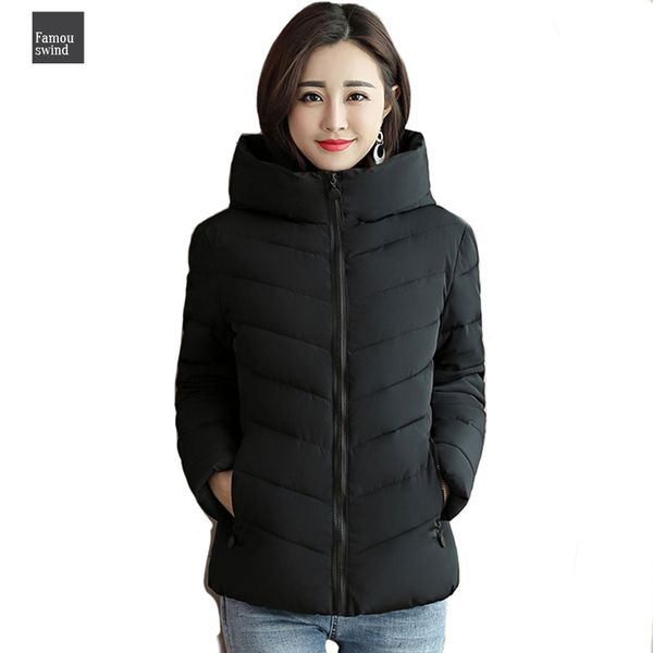 

stand collar hooded winter jacket women basic jacket female autumn coat coats outwear casaco feminino inverno 2019, Black;brown
