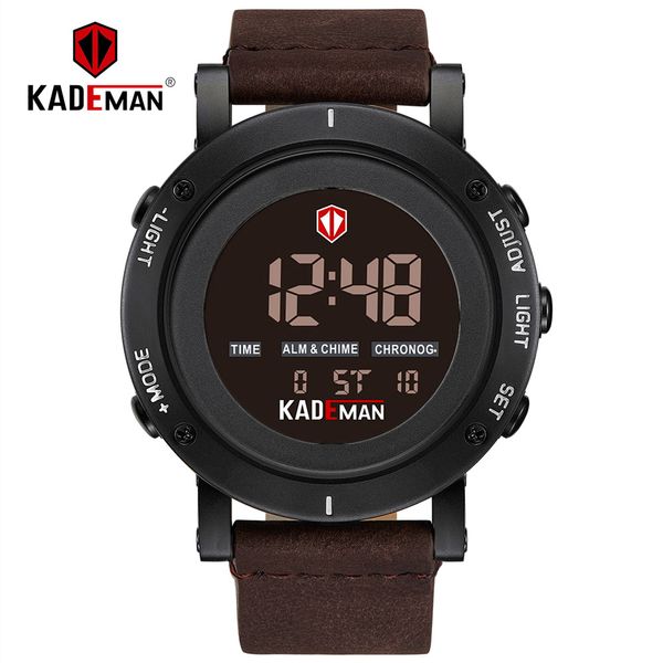 

kademan new led digital watch men sport waterproof wristwatches brand quality watches fashion man relogio masculino, Slivery;brown
