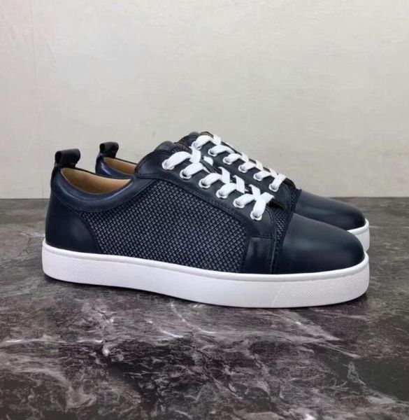 

low red bottom sneakers for men black net leather&spikes fashion casual mens womens shoes 2019 designer leisure big size:35-46