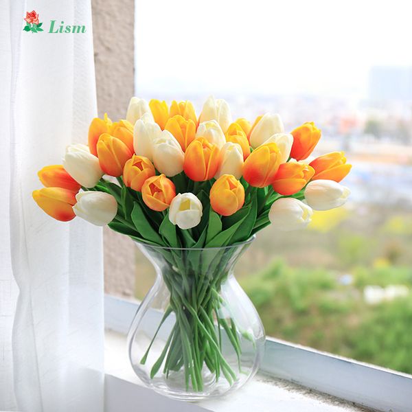 Acheter Artificielle Branche De Fleurs Tulip Pour La Maison Décoration Prix Bas Haute Simulation Valentine Cadeau Salon Bouquet De Mariage T8190626 De