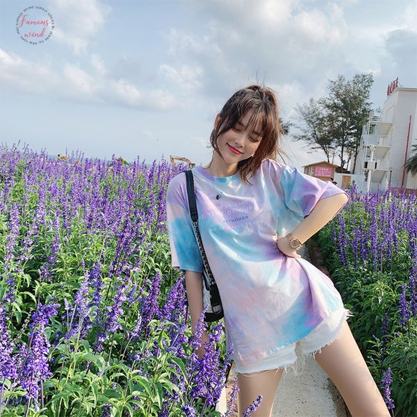 

2019 summer women fashion casual simple letter print round neck multicolor short sleeves linen creative t shirt mx19b3314, White