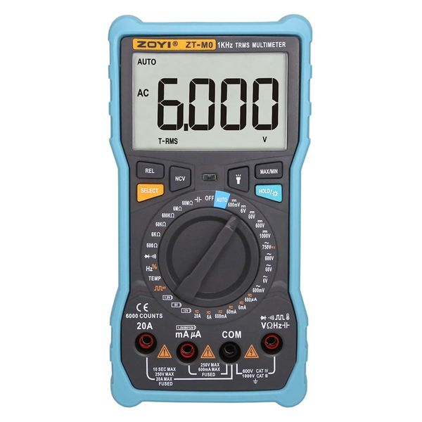 

zoyi zt-m0 ncv digital lcd multimeter ac/dc voltmeter ammeter auto/manual range diode resistence frequency temp tester