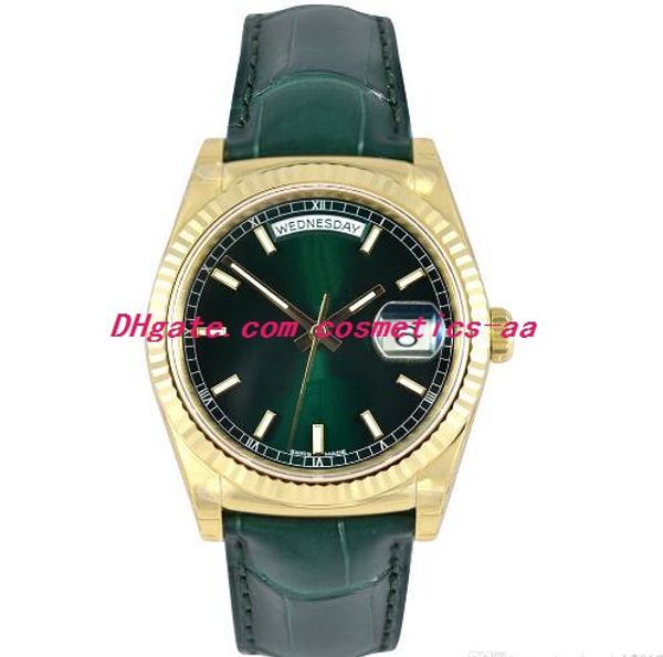 

new 4 colors mens watch 118138 118139 automatic movement mechanical 36mm leather strap date men watches ing, Slivery;brown