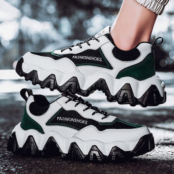 

39-44 men's shoes 2020 spring new old shoes thick bottom casual fashion men's sports shoes breathable, Black