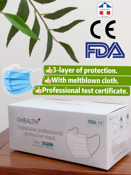 

ce fda approved disposable earloop face mask 3 layers disposable anti-dust mouth with more protection delivery