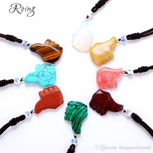 

roing new natural stone thumb pendant necklace handmade natural moonstone jewelry opal crystal pendant jewelry n045, Silver