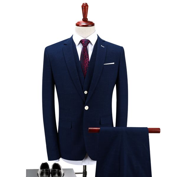 

mens three-piece set blue men suits jacket + pant + vest asia size s-4xl men suits wedding mens with pants, White;black