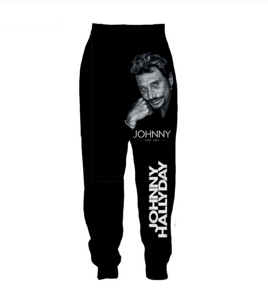 

new arrive popular johnny hallyday france elvis 3d print men women fashion cool pants rk02, Black