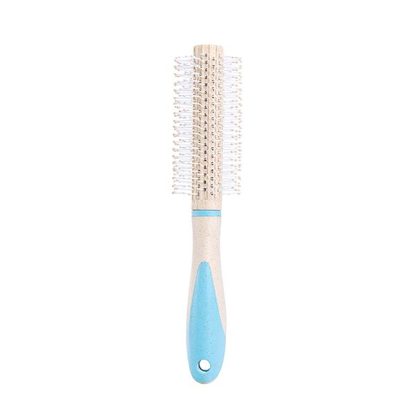 

professional round hair brush blow dryer and curling roll hairbrush with nylon bristle hair brush for women and men beige yellow, Silver