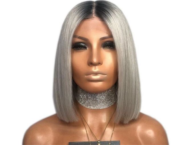 

150 den ity full lace wig 1b grey bleached knot 8 26 inch brazilian virgin human hair traight wig for black women