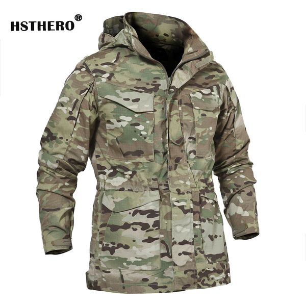 

cotton army jacket men's office outer wear tactical jackets pockets cap camouflage warm men hoodie field coat casaco masculino, Tan;black