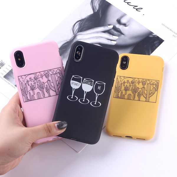 

for iphone 11 pro xs max xr cactus wine glass phone case 6 7 8 x plus creative tpu soft cell phone cases