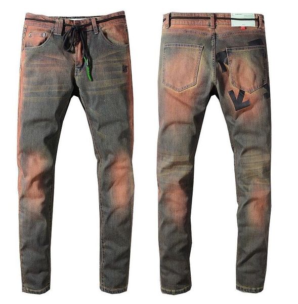 

2020 balmainmens проблемные рваные байкерские джинсы slim fit мотоцикл байкер деним для мужчин модный дизайнер хип-хоп мужские джинсы хороше, Blue