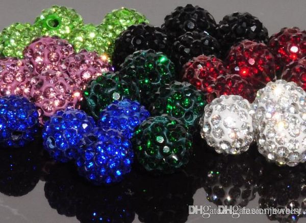 

o35 500pcs/lot 10mm can choose color mix micro pave cz disco crystal crystal bead bracelet necklace beads.good ing