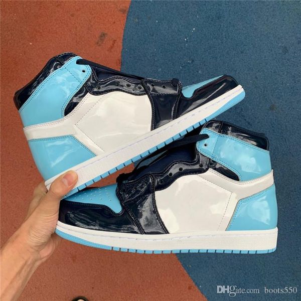 

Аутентичный выпуск 2019 1 High OG Патент UNC ASG WMNS Обсидиановый синий холодный белый баск