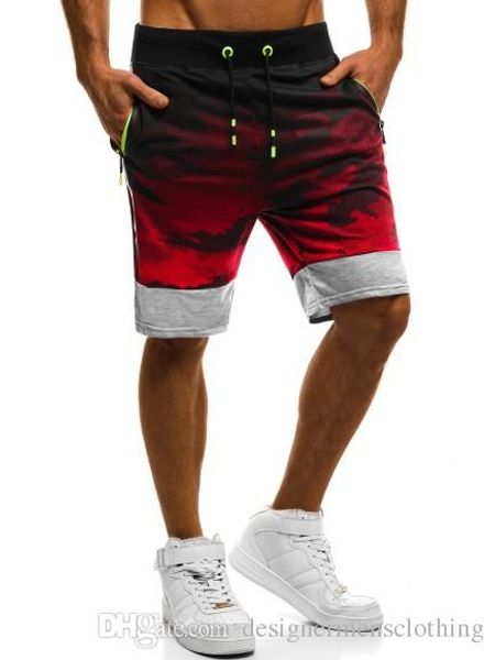 

designer camouflage sports short pants fashion panelled relaxed loose clothing knee length running drawstring casual apparel, White;black