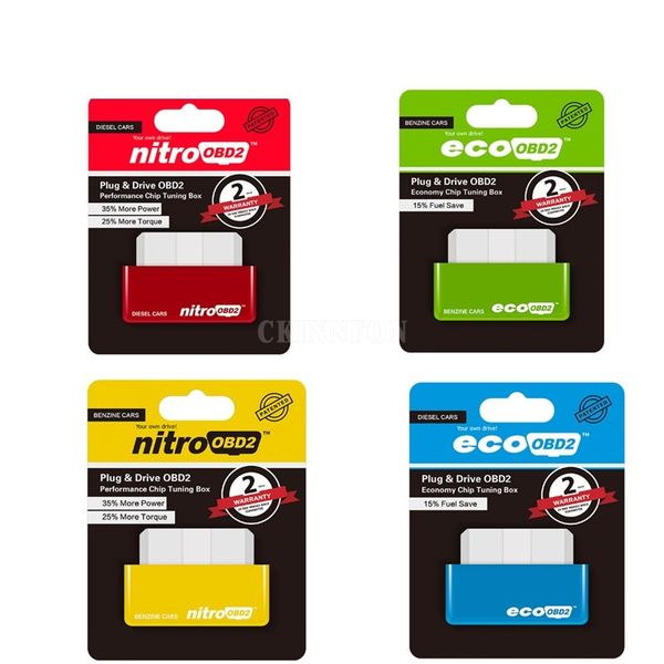 

dhl 200pcs ecoobd2 & nitro obd2 cars chip tuning box more power & torque nitro obd plug and drive obd2 tool high quality